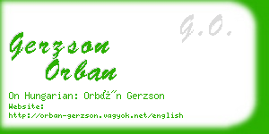 gerzson orban business card